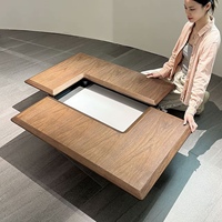 Table basse carrée rectangulaire moderne, minimalisme italien, pliable, couleur personnalisable, multifonctionnelle, placage en bois de noyer, pour la maison
