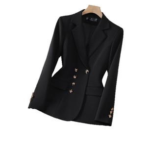 Women's Satin Suit Set Long Sleeve Notched Collar Formal <b>Work</b> Wear Spring Anti-Wrinkle YSY-8915 - Product Image 5