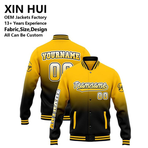 Custom Sublimation Gradient Varsity <b>Jacket</b> Men Letterman <b>Baseball</b> <b>Jackets</b> Unisex Team Wear <b>Bomber</b> Coat with Embroidery Logo - Product Image 1