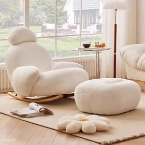 Sillón Mecedora con Cojín Suave, Sillón Deslizante con Asiento Acolchado, Patas de Metal, Cómodo Sillón Sofá <span class=keywords><strong>para</strong></span> Sala de Estar Moderna - Product Image 4