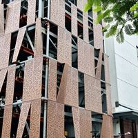 Panneau d'aluminium perforé pour revêtement de façade, thermolaqué, ignifuge, pour bâtiments commerciaux et murs extérieurs de bureaux