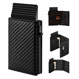 <span class=keywords><strong>Portafoglio</strong></span> RFID da <span class=keywords><strong>uomo</strong></span> Casekey personalizzato in fibra di carbonio, sottile, minimalista, a tre ante, da tasca frontale, con porta carte a scomparsa intelligente - Product Image 1