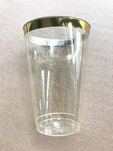 14Oz Vàng Rim + Vàng Long Lanh Ly Nhựa Fancy Tái Sử Dụng Wedding Elegant Đảng Cup Với Vàng Rim 50 Gói - Product Image 5