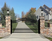 Portail de jardin en fer forgé de style européen, robuste et écologique, avec treillis pour entrée de villa