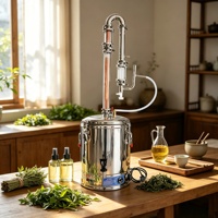 Distillateur d'Hydrolat et d'Extraits d'Herbes 2-en-1 en Acier Inoxydable pour Aromathérapie Domestique