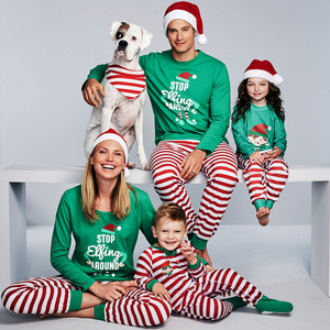 Weihnachtliche Familien-Pyjamas 2026 Cartoon-Druck Baumwolle Polyester Mutter-Kind Weihnachtspyjama-Set - Product Image 1
