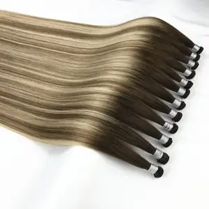 Hot Selling Hand Tied Weft Hair Extensions Human Hair 100% Virgin Cuticle Aligned European HandTied Hair Extensions