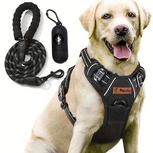 Aksesori anjing peliharaan mewah mode baru rompi anak anjing kucing tali traksi kerah anjing dapat ditarik Harness kulit Pvc - Product Image 1
