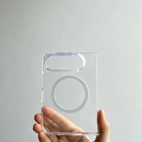 Coque de téléphone magnétique transparente en PC et TPU pour iPhone Duo avec emballage – Idéale pour les téléphones pliables