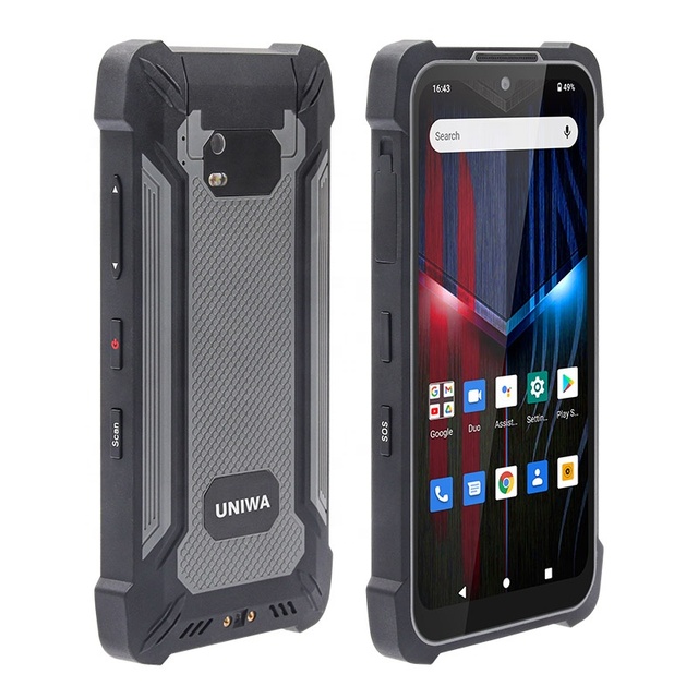 Rugged UNIWA Android 11 PDA Smartphone 5.5-Inch Display 4GB RAM 64GB Storage IP68 Waterproof NFC Handheld GPS Octa-Core MT6765