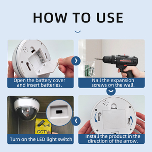 Hersteller Dome-Kamera Blitzlicht CCTV Sicherheit <span class=keywords><strong>Fake</strong></span> Dome Schwarze Kamera für Haussicherheit - Product Image 5