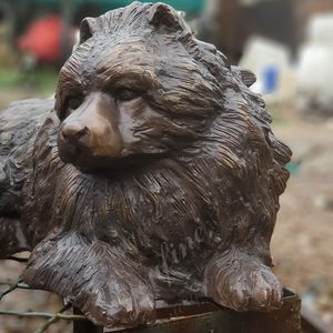 Belle Bronze Chow Sculpture Statue de Jardin - Product Image 5