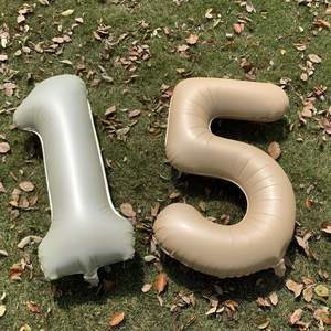 Globo de Aluminio con Números de Cumpleaños en Color Crema Caramelo, Estilo Ins, de 32 Pulgadas, Decoración para Fiestas de Cumpleaños - Product Image 2