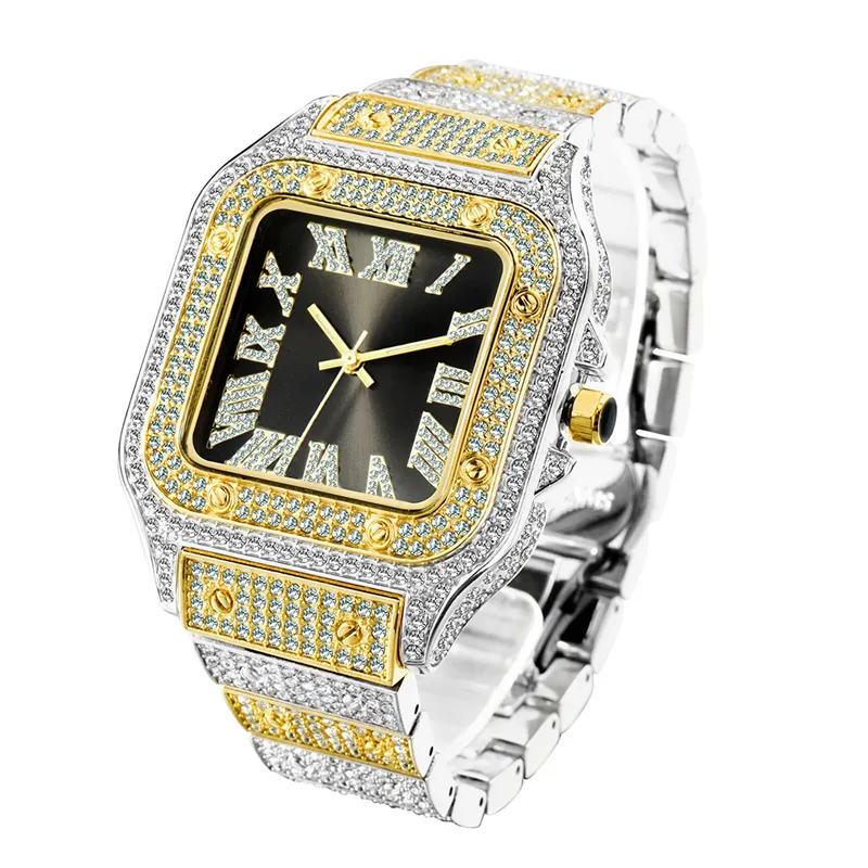 Blues Nieuwste Mannen Klassieke Patek Nautilus Luxe Custom Kalender Trend Ontwerp Quartz Baguette Diamond Horloges