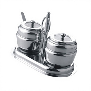 Lot de 3 petits bols à gâteaux carrés en acier inoxydable Plateau à collation pour dessert Ensemble de 3 pièces - Product Image 1