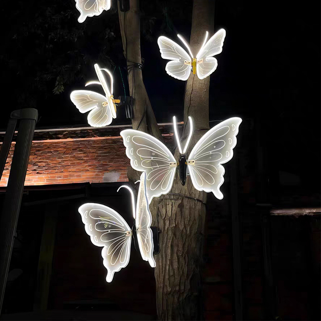 Wholesale Product Colorful Waterproof Design IP65 Led Butterfly Shape Lamp Outdoor Led Motif Lights