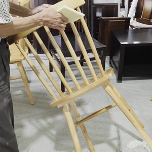 Chaise de restaurant en bois massif Huiqianhuan, dossier en maille, couleur naturelle, durable, pour hôtel, banquet, café occidental - Product Image 2
