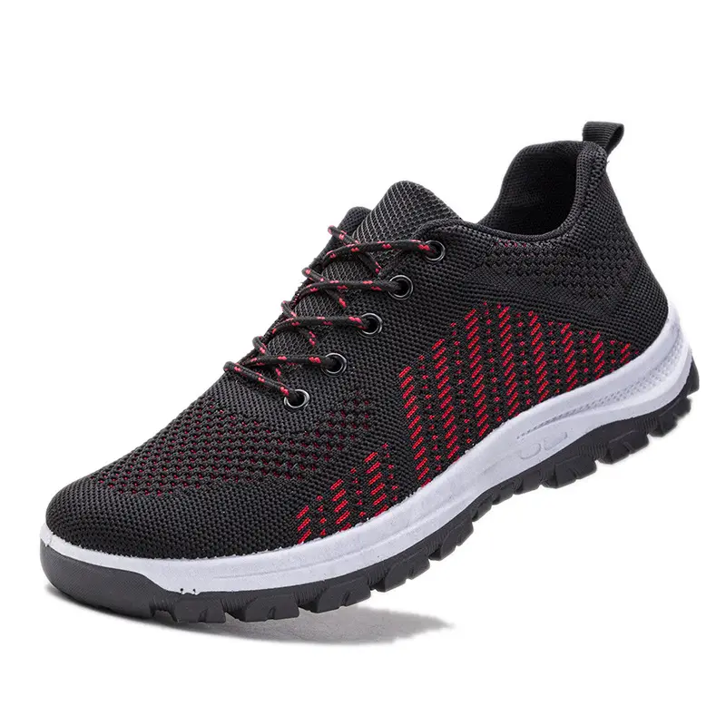 custom flying knit non slip red and black mens casual wholesale shoes sneakers low price in pakistan men sports shoes for men