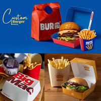 Boîte de papier d'emballage de fast-food pour hamburger à emporter boîte de papier d'emballage de frites de restaurant innovante jetable personnalisée