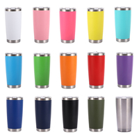 Vaso Térmico Delgado de Acero Inoxidable de 20oz con Recubrimiento de Polvo Colorido, Efecto Arcoíris, Doble Pared y Aislamiento al Vacío, con Asa y Tapa, OEM/ODM