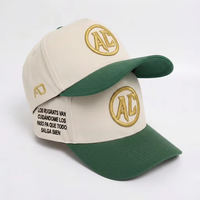 Casquette de baseball vintage à 5 panneaux bicolore avec logo brodé personnalisé, beige, noir, vert, casquettes snapback pour hommes