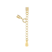 Collier en argent sterling plaqué or Zhenfa avec logo DIY, cordon en cuir, chaîne d'extension tubulaire et fermoir à ressort pour bijoux