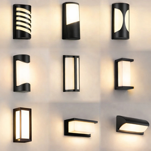 Lámpara de Pared LED para Exteriores, Moderna, con <span class=keywords><strong>Luz</strong></span> Arriba y Abajo, de ABS Negro, para Jardín, Patio, Porche, Pasillo, Balcón - Product Image 2