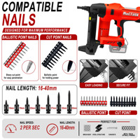 Cloueur à béton sans fil professionnel industriel NailTask DCCN100X2 20V sans balais, batterie lithium-ion 5.0Ah, 100 clous/min