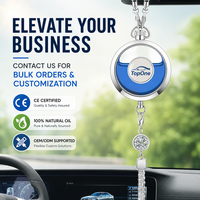 Ensemble de pendentifs diffuseurs de parfum pour voiture avec logo personnalisé, en alliage de zinc de qualité supérieure, flacon suspendu avec huile de recharge et emballage cadeau de luxe