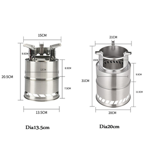 GSD户外野营炉便携式背包不锈钢双燃烧器烹饪炉紧凑型木炉 - Product Image 2