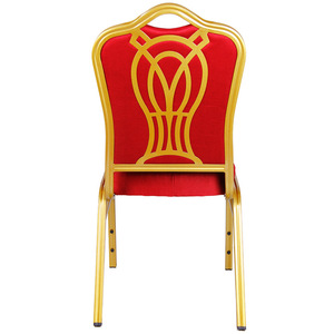 Cadeira de Banquete para Hotel de Luxo de Alta Qualidade, Empilhável, em Metal, com Encosto Floral para Casamentos - Product Image 3