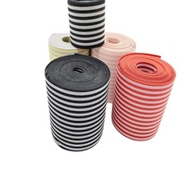 Bande élastique jacquard épaissie à rayures colorées entrelacées, bande élastique personnalisable