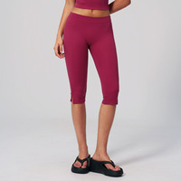 Legging Yoga Best Seller Bahan Brushed, Celana Olahraga Low Rise Split Hem untuk Lari, Gym Sehari-hari & Kebugaran Musim Panas