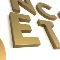 Enseigne Murale Personnalisée en Lettres 3D Dorées, Non Lumineuse, Étanche IP65, pour Magasins de Détail, Restaurants, Entreprises et Marques