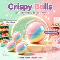 Jouet Squishy Boules Croustillantes dans un Œuf Capsule, Jouet Anti-Stress à Presser Couleurs Arc-en-Ciel, Balle de Décompression, Cadeau de Fête