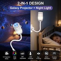 Projecteur d'étoiles USB 2-en-1 OEM ODM en gros, Veilleuse avec objectif réglable, Lentille en verre HD, Lumière de plafond RGB, CE RoHS FCC