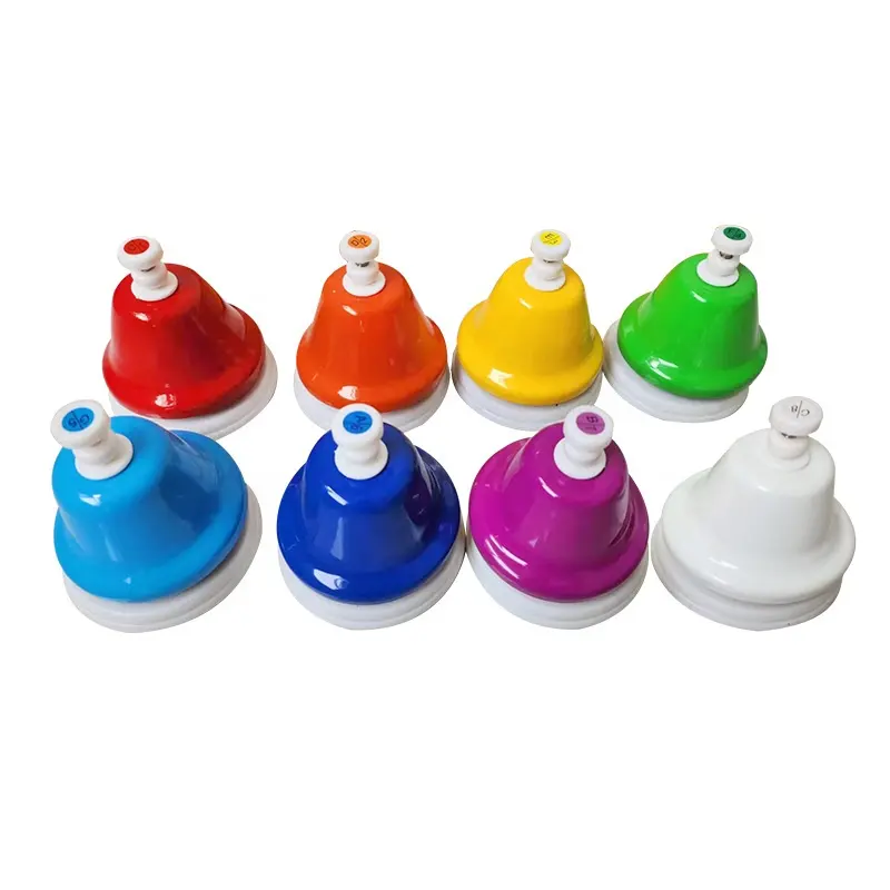 Education Toy Musical Instrument Colorful Hand Bells Set Desk Bells Musical Toy