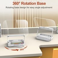 Support de livre portable réglable en hauteur, rotatif à 360°, en métal pliable avec rangement pour une lecture pratique