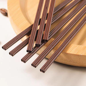 L230mm Drei-Loch-Kaffee-Trinkhalme, einzeln verpackt, braune Rührstäbchen, hitzebeständige Stäbchen, Getränkehalme - Product Image 5