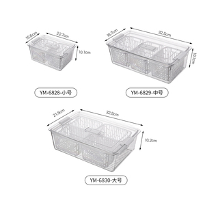 Conteneur de stockage pour produits frais avec panier d'égouttage, en plastique transparent, pour fruits et légumes, avec couvercle - Product Image 2