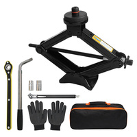 Kit de cric à ciseaux robuste avec patins de levage renforcés pour réparation d'urgence routière de voitures électriques