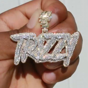 Özel 925 gümüş 18K 14K altın kaplama güzel takı Hip Hop kolye geçmek elmas testi buzlu Out VVS Moissanite adı kolye erkekler - Product Image 1