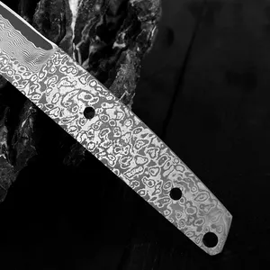 Damascus Knife Blade Blank 67 Layers Vg10 Diy Sharp Finished Blade Full Tang Handle Making Knife Materials Tool