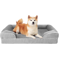 Lit pour chien de grande taille en mousse à mémoire de forme avec côtés imperméables, orthopédique, antidérapant et mousse alvéolée, grand canapé-lit pour chien