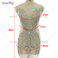 Appliques en strass à coudre Keering, appliques en cristal pour robe de bal WDP-657