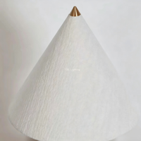 Lampe de table moderne en forme de champignon, abat-jour en jade naturel, base en tissu, lampe de bureau décorative pour la chambre à coucher, le salon