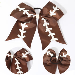 Elastici per Capelli con Fiocco per Bambini - Accessori per Capelli Artigianali in Poliestere a Tema <span class=keywords><strong>Calcio</strong></span> - Product Image 3