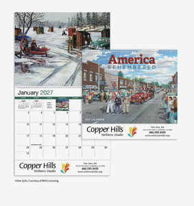 Calendriers spirales personnalisés avec logo publicitaire « America Remembered » 2027 – Cadeau promotionnel en gros - Product Image 3