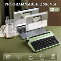 YUNZII QL75 pour cent rétro style machine à écrire clavier mécanique tri-mode sans fil remplaçable à chaud rvb rétro-éclairé clavier de jeu