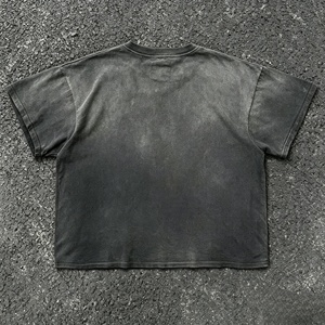 T-shirt en coton teint uni pour homme, col rond, style décontracté tricoté - Product Image 3